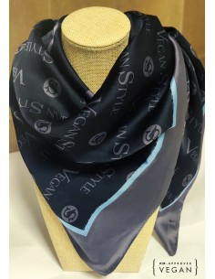 Foulard soyeux no silk bleu...